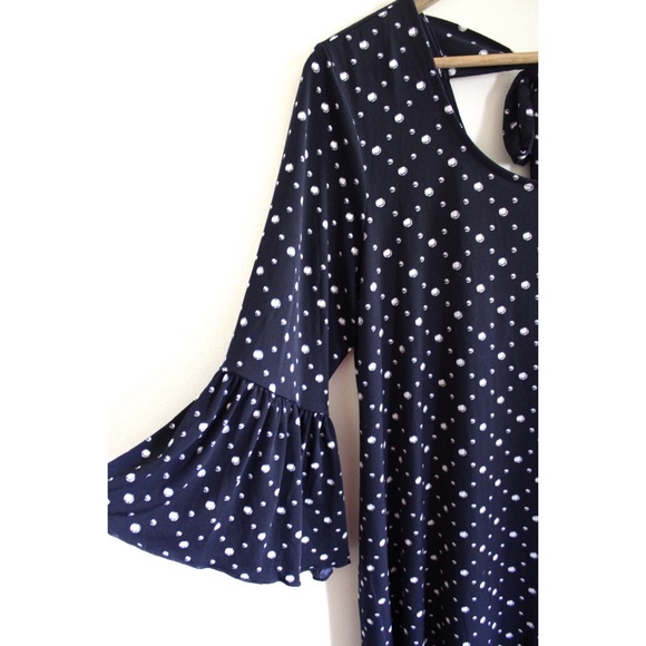 Nina Leonard Bubbles🫧3/4 flutter-sleeves Rayon Swing Dress w/ Pockets (Large) - Picture 2 of 8
